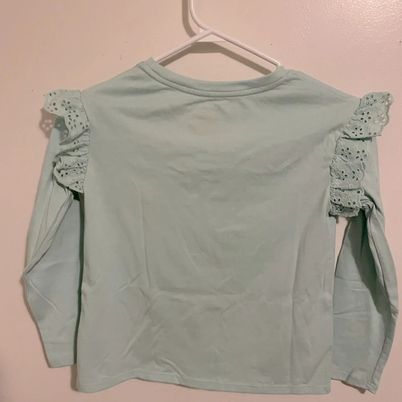 Cat & Jack Girls Long Sleeve Eyelet T-Shirt Mint Green Size M (8) NWT - Picture 2 of 8